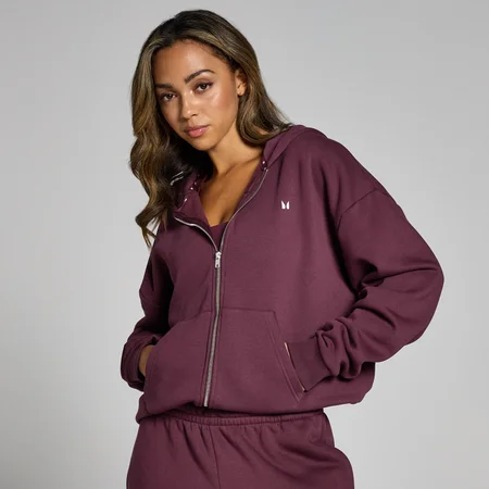 MP Basics Zip Through Hoodie til kvinder – Deep Berry
