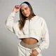 MP Cropped Applique Zip Through Hoodie til kvinder − Bone
