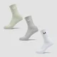 MP Unisex Crew Socks (pakke med tre) − Grå/Matcha/Hvid