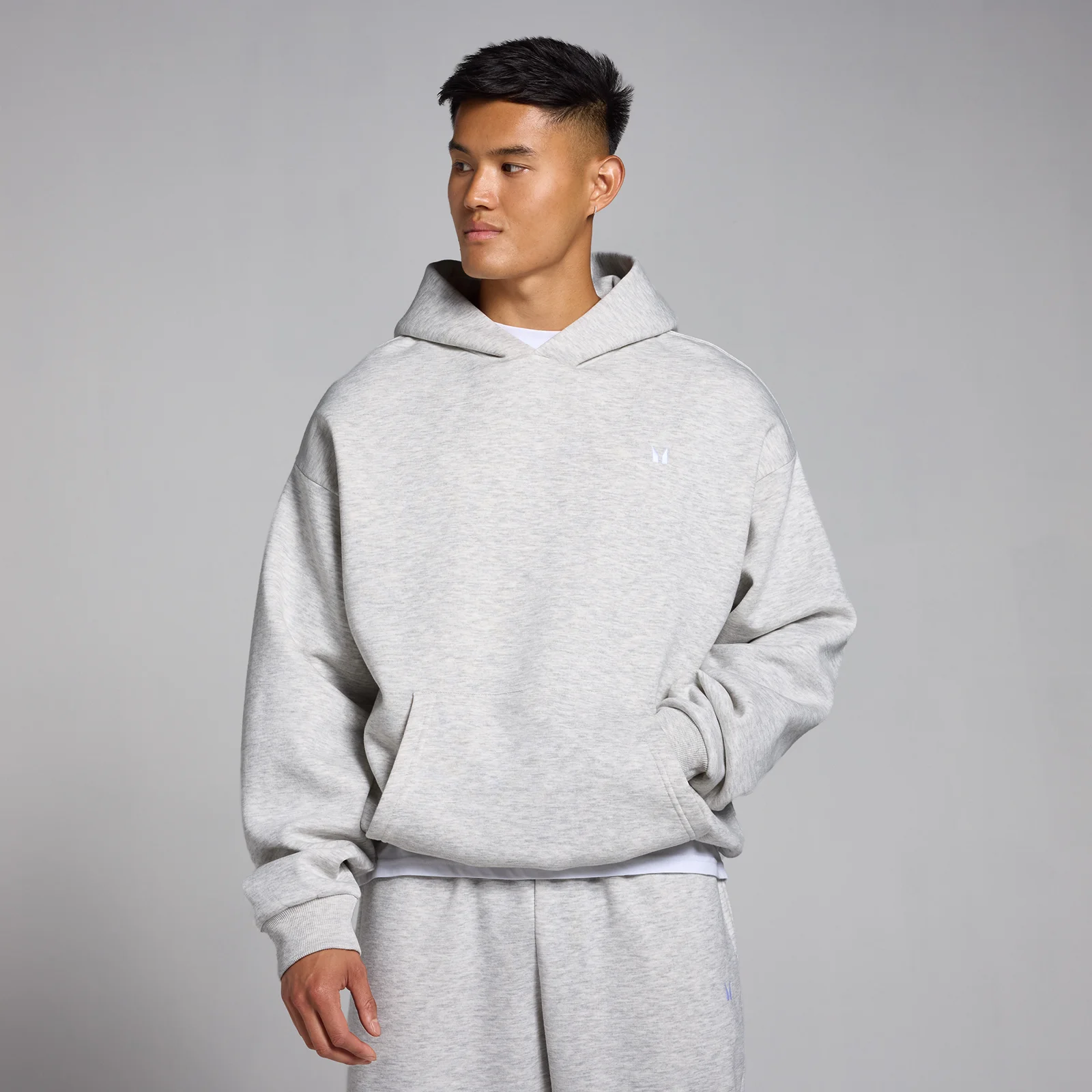 MP Rest Day Oversized Hoodie til mænd – Light Grey Marl - XS Billede 1