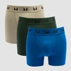 MP Boxershorts til mænd (pakke med tre) − Dark Emerald/Deep Sage/True Blue