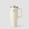 Myprotein Metal Flaske med Sidehåndtag og Sugerør 1200ml - Naturlig Creme