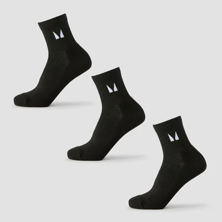 MP Running Ankle Socks (pakke med 3) – Sort