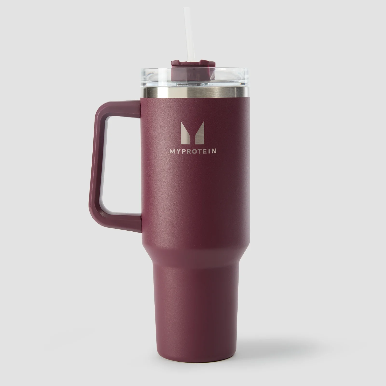 Myprotein Metal Flaske med Sidehåndtag og Sugerør 1200ml - Dyb Bær Billede 1