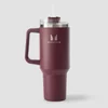 Myprotein Metal Flaske med Sidehåndtag og Sugerør 1200ml - Dyb Bær