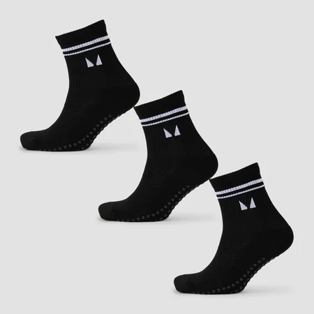 MP Pilates Socks (pakke med tre) − Sort
