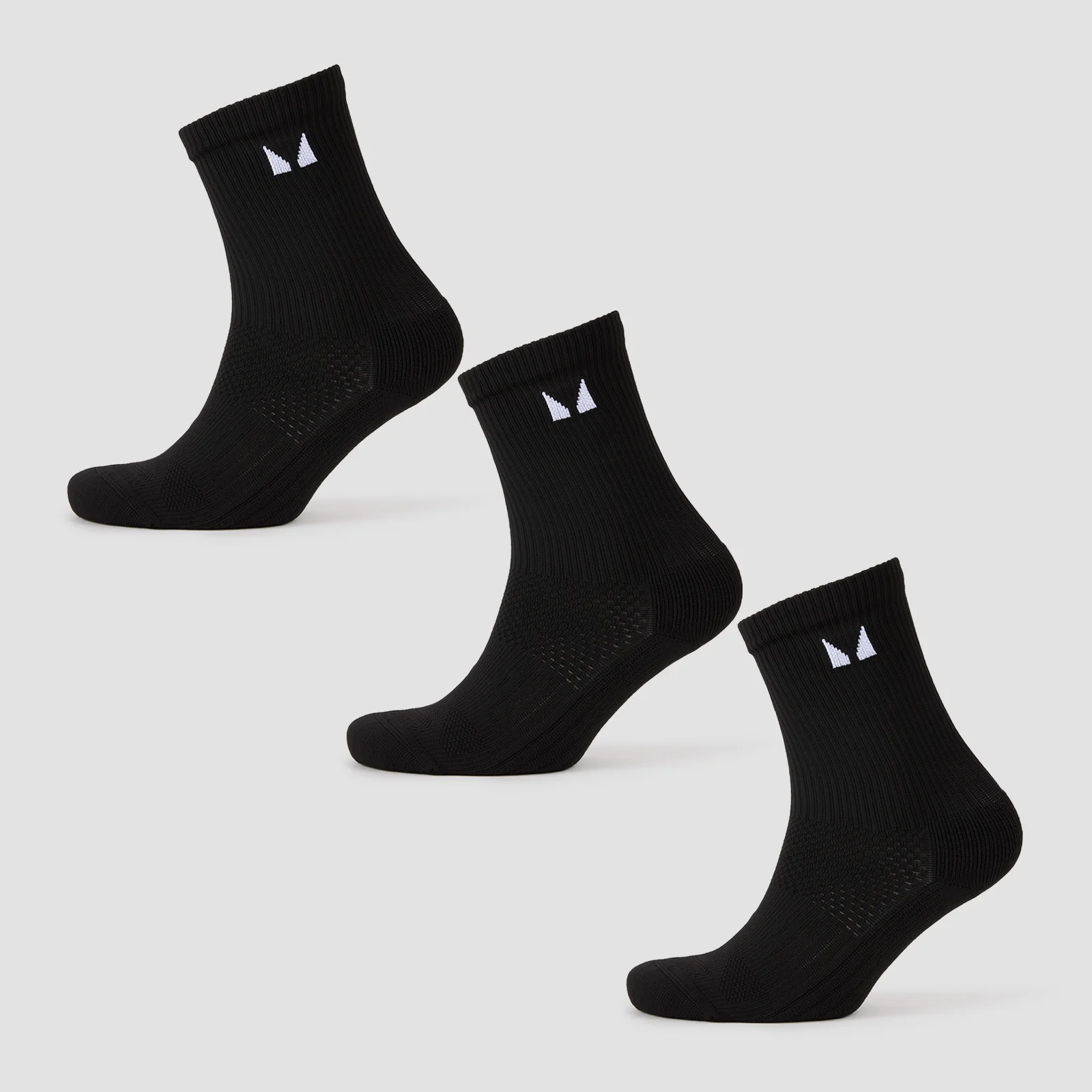 MP Running Socks (pakke med tre) − Sort - UK 2-5 Billede 1