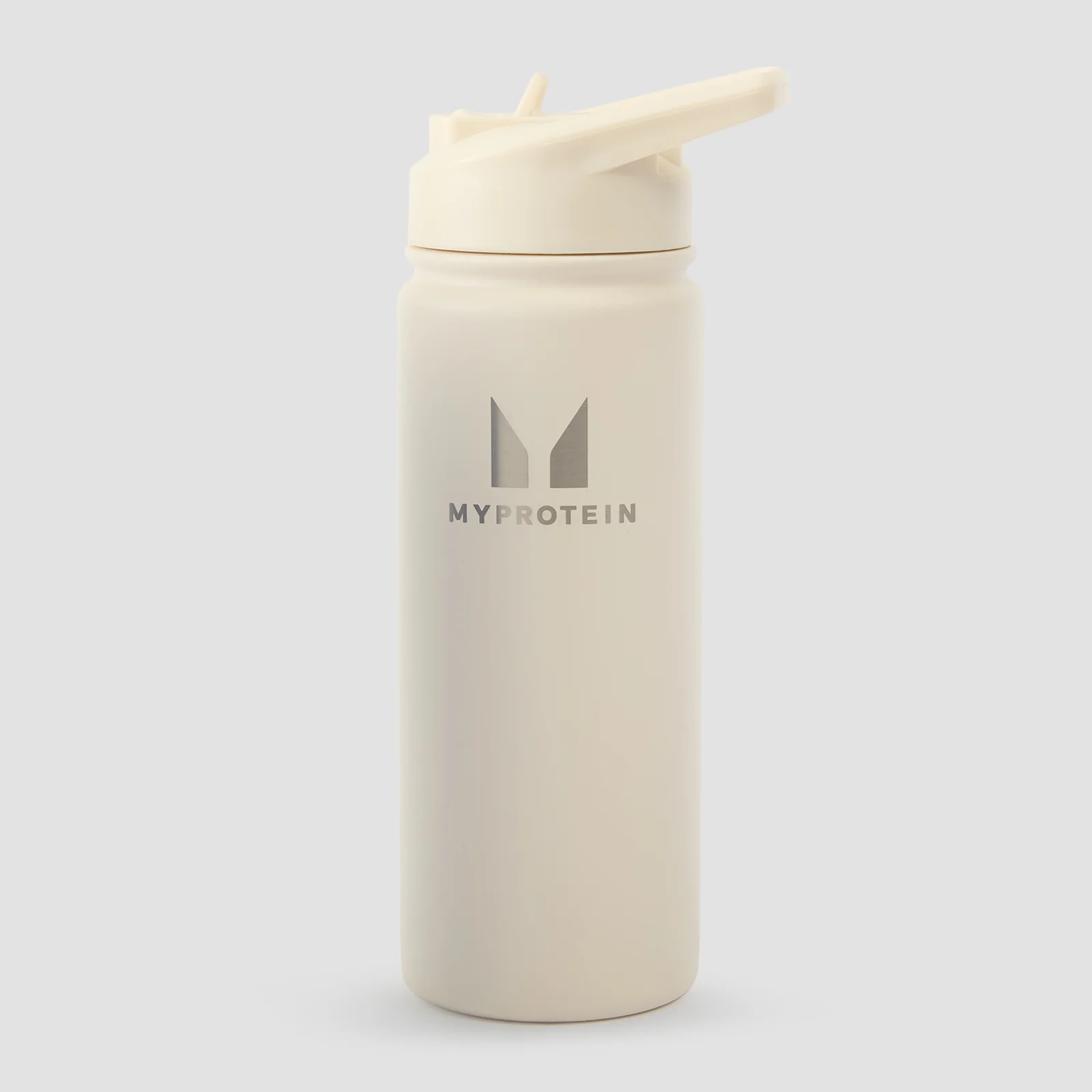 Myprotein Recycled Metal Flip Straw Bottle 500ml – Natural Cream Billede 1