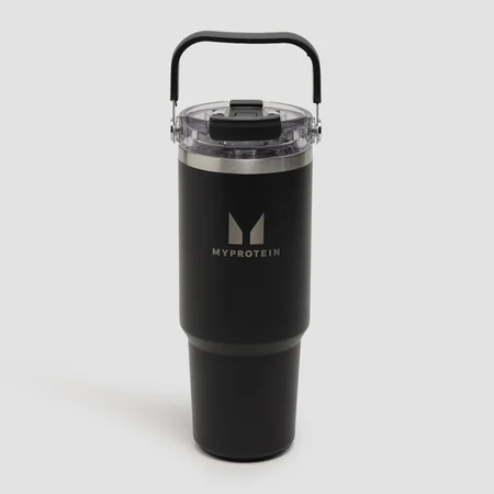 Myprotein Genbrugs Metal Top Håndtag Sugerørs Flaske 900ml - Sort