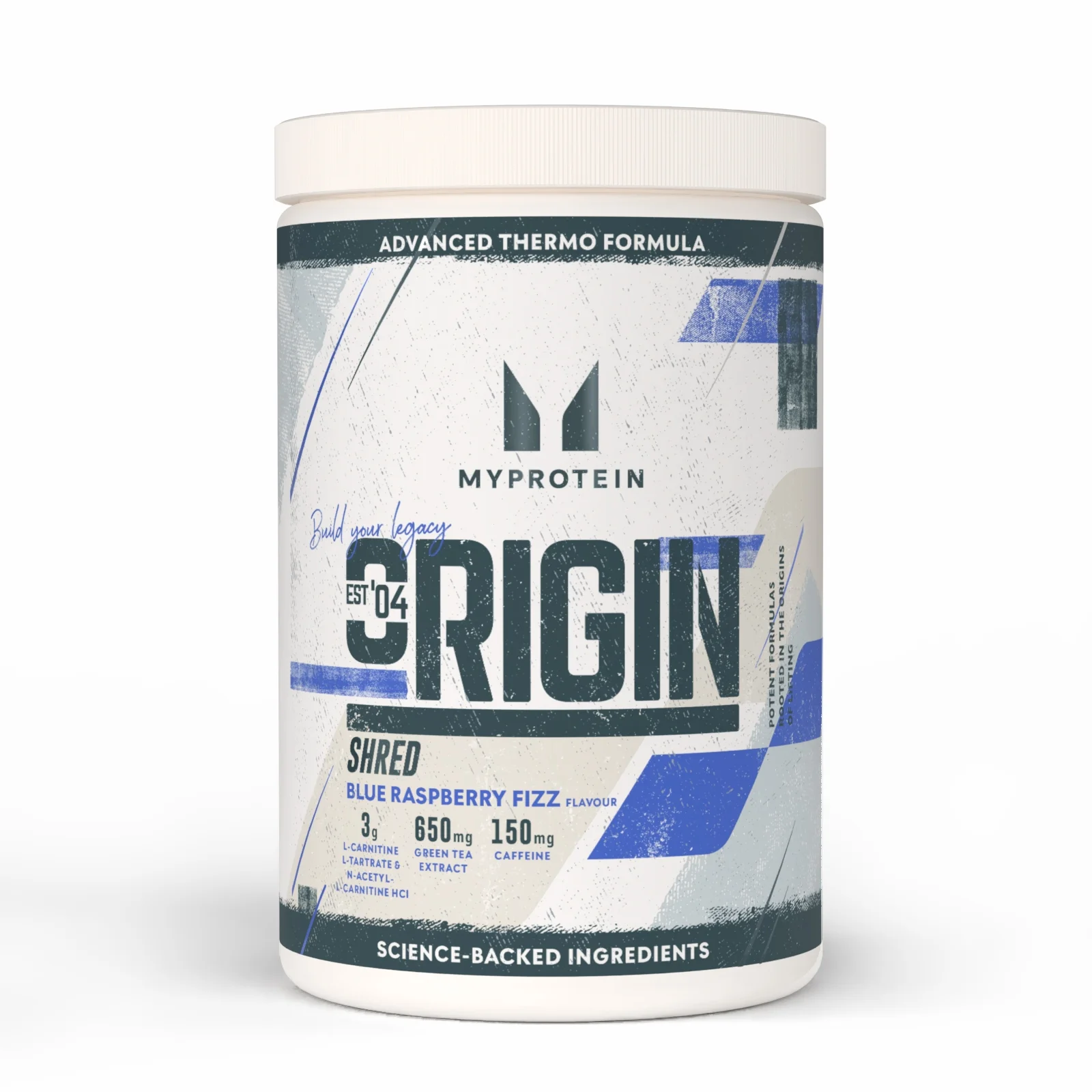 Origin Shred Pre-Workout - 60SERVINGS, 660g - Blue Raspberry Fizz Billede 1