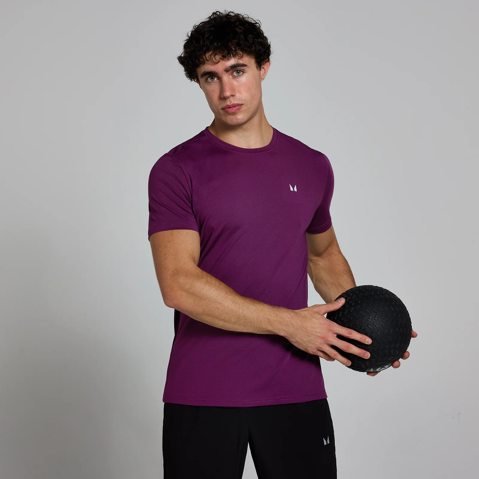 MP Active Gridded T-shirt til mænd – Plum - XS Billede 1