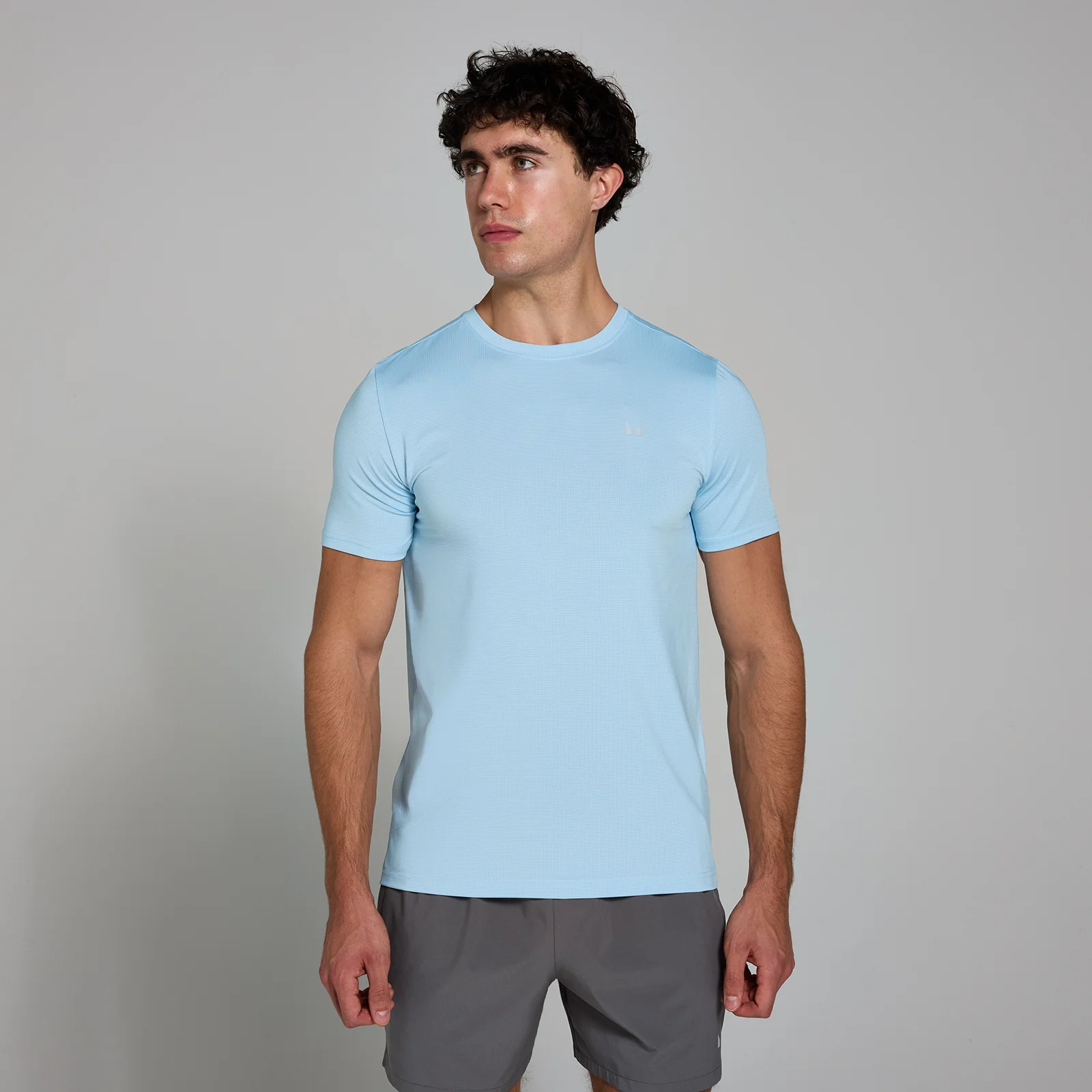 MP Active Gridded T-Shirt til mænd – Sky Blue - XS Billede 1