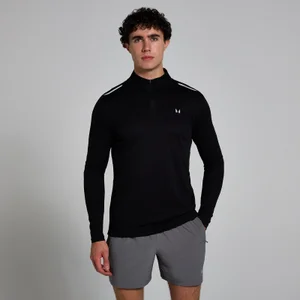 MP Active Gridded 1/4 Zip til mænd – Sort - Size XS