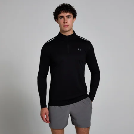 MP Active Gridded 1/4 Zip til mænd – Sort