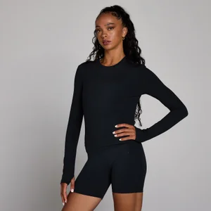 MP Women's Tempo Long Sleeve Top With Thumbholes - Black - Black - Size XL