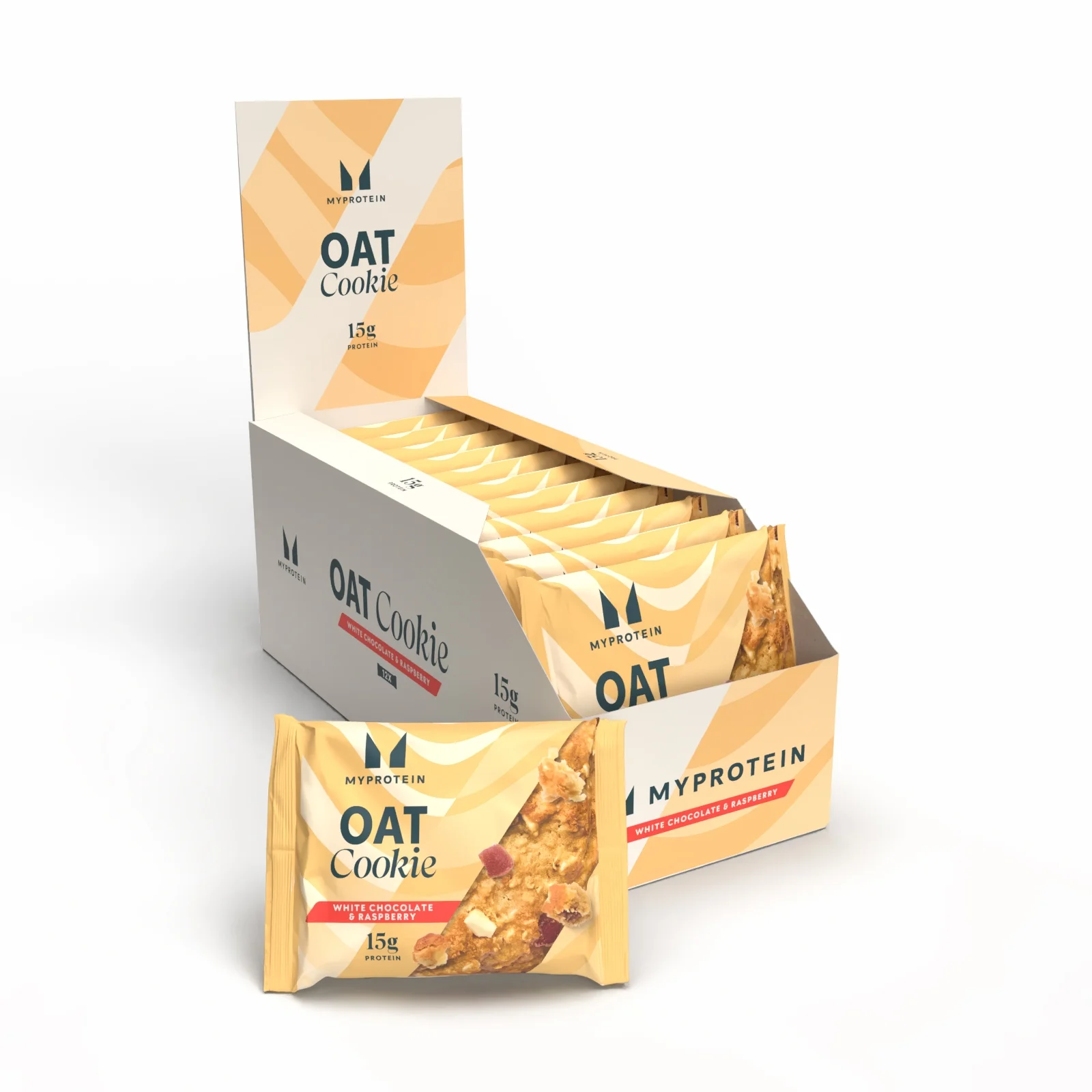 Baked Protein Cookie - 12 x 65g - White Chocolate and Raspberry (Oat) Billede 1