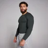 MP Origin Ribbed Muscle Fit Long Sleeve Top til mænd − Washed Black