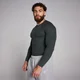 MP Origin Ribbed Muscle Fit Long Sleeve Top til mænd − Washed Black
