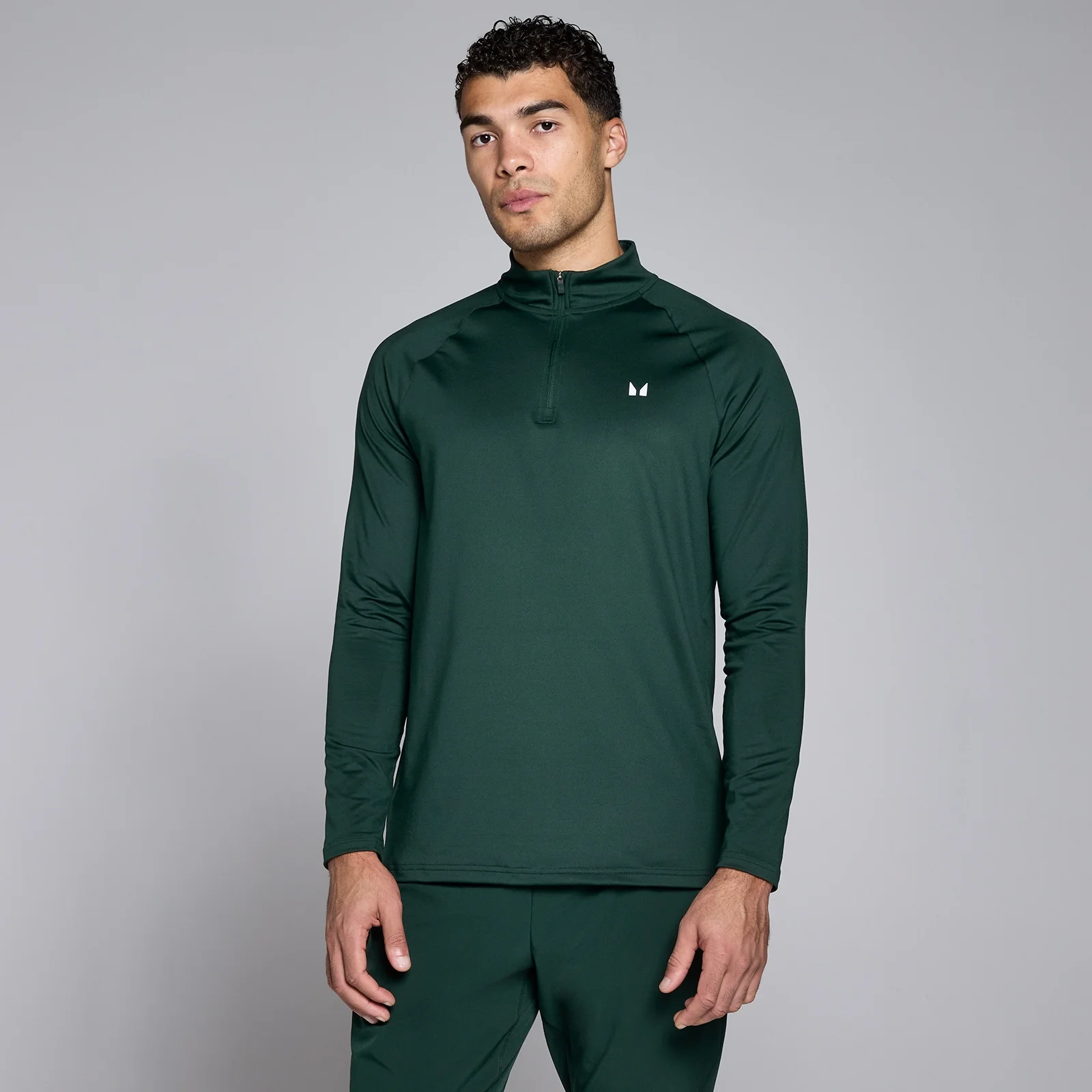 MP Training 1/4 Zip til mænd – Dark Emerald - M Billede 1