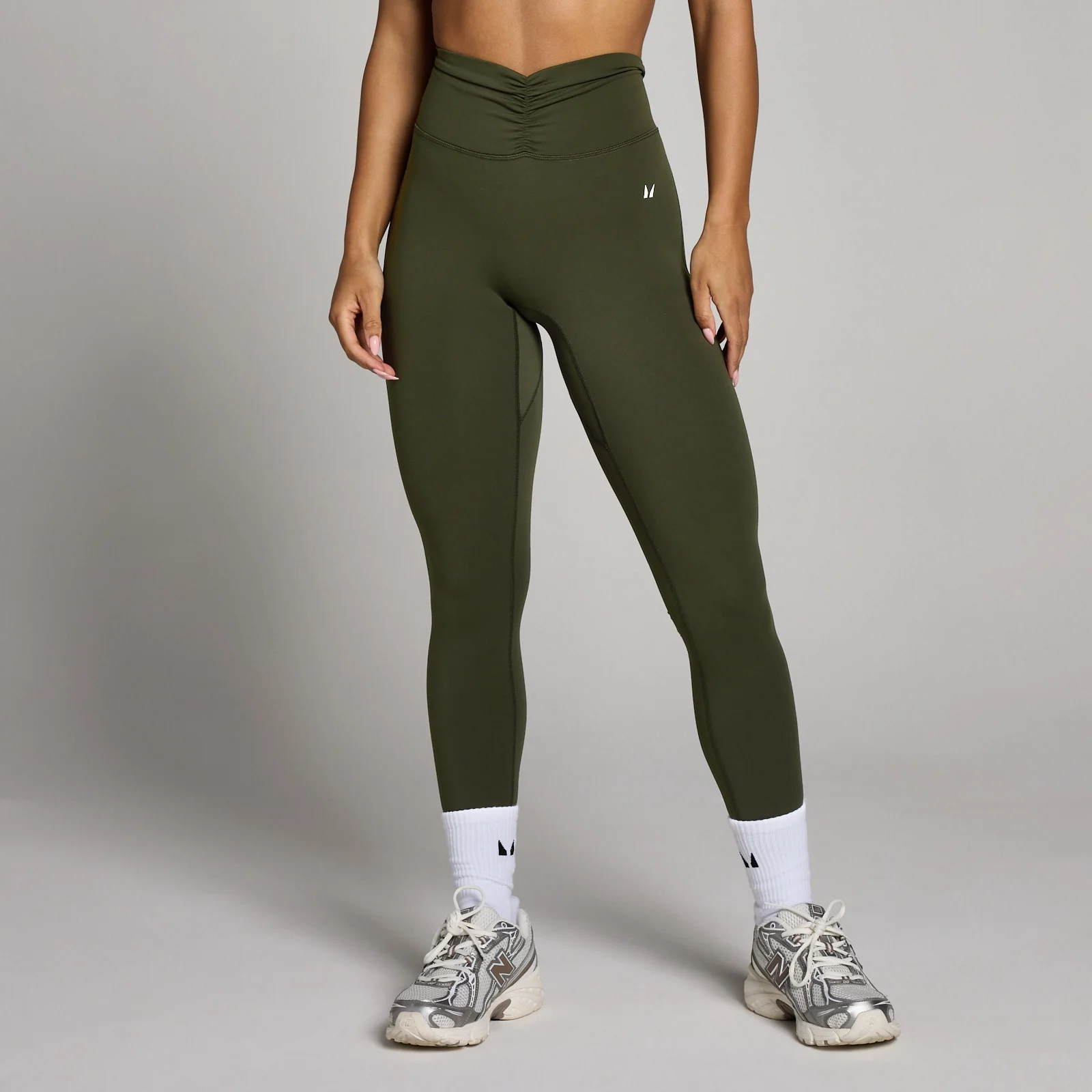 MP Dame Tempo Dipped Waist Leggings - Skovgrøn - XS Billede 1