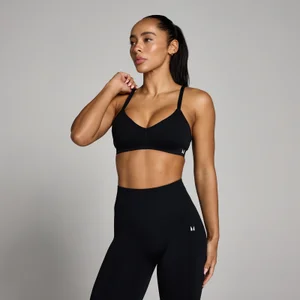 MP Dame Tempo Sømløs Sports-BH med Rynket Front - Sort - Size S