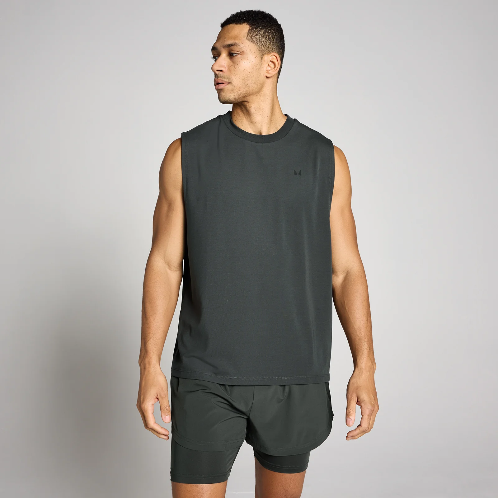 MP Herre Oversized Cotton Modal Tanktop - Vasket Sort - XS Billede 1