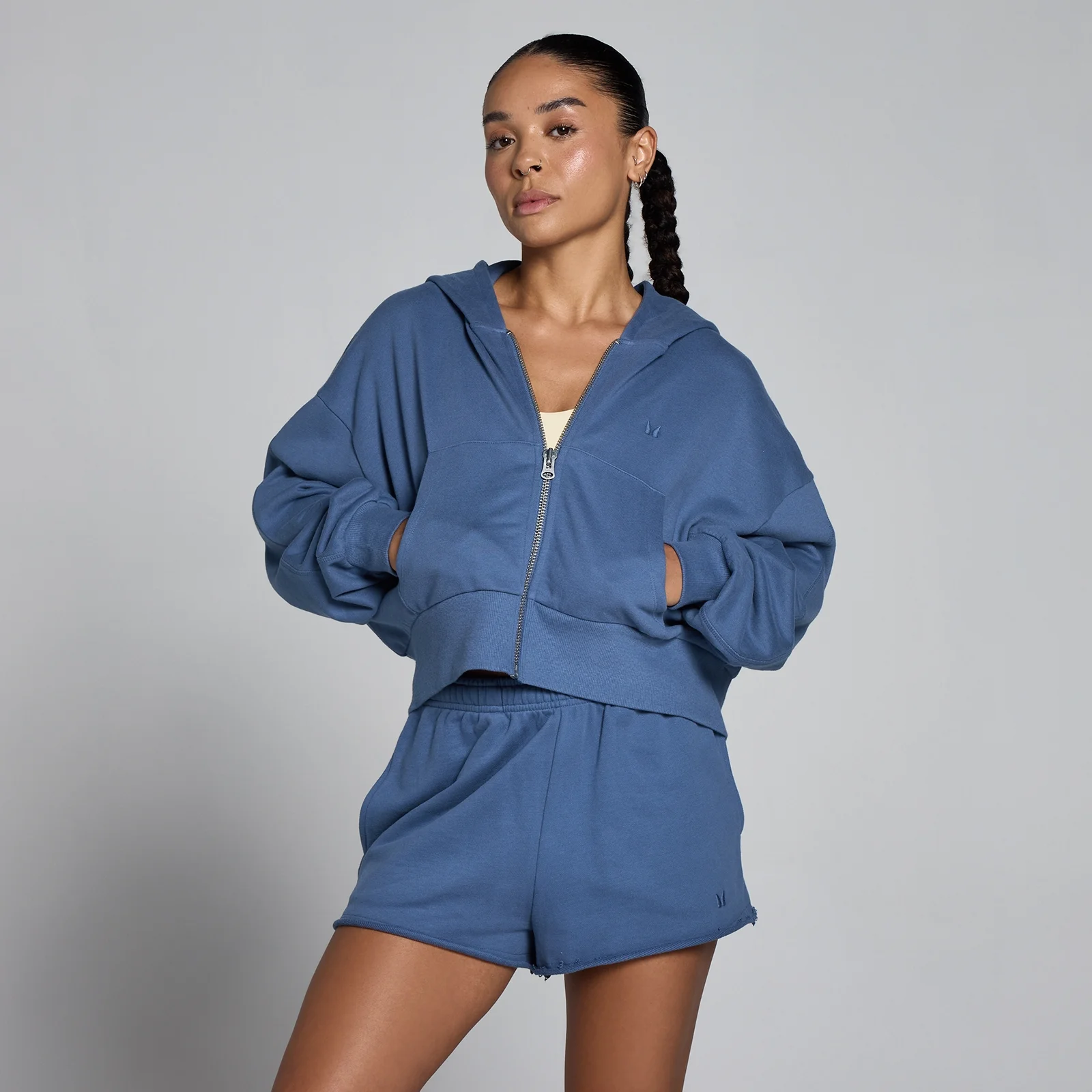 MP Women's Lightweight Loopback Zip Through Hoodie - Skiferblå - S Billede 1