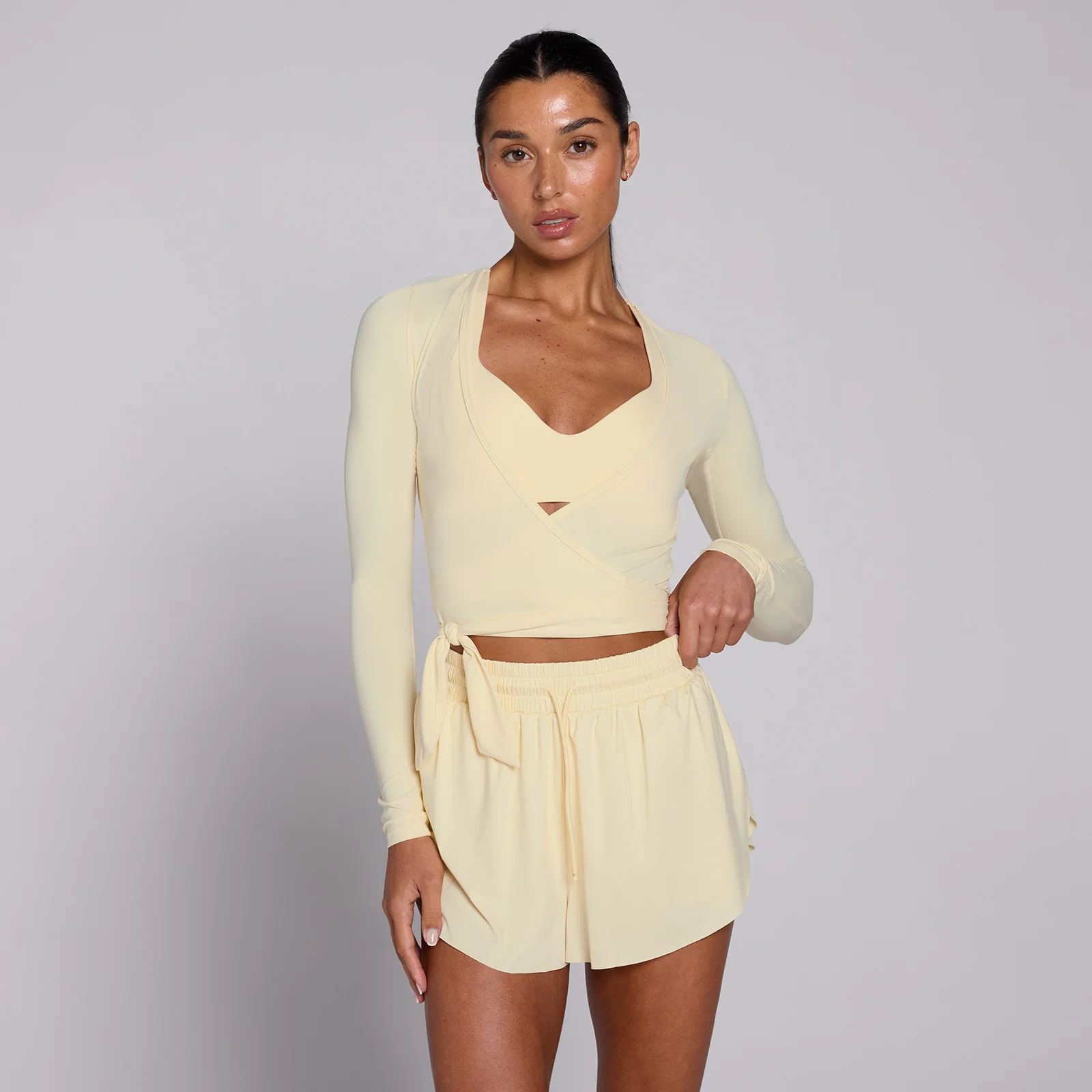 MP Dame Tempo Wrap Top - Butter - XL Billede 1
