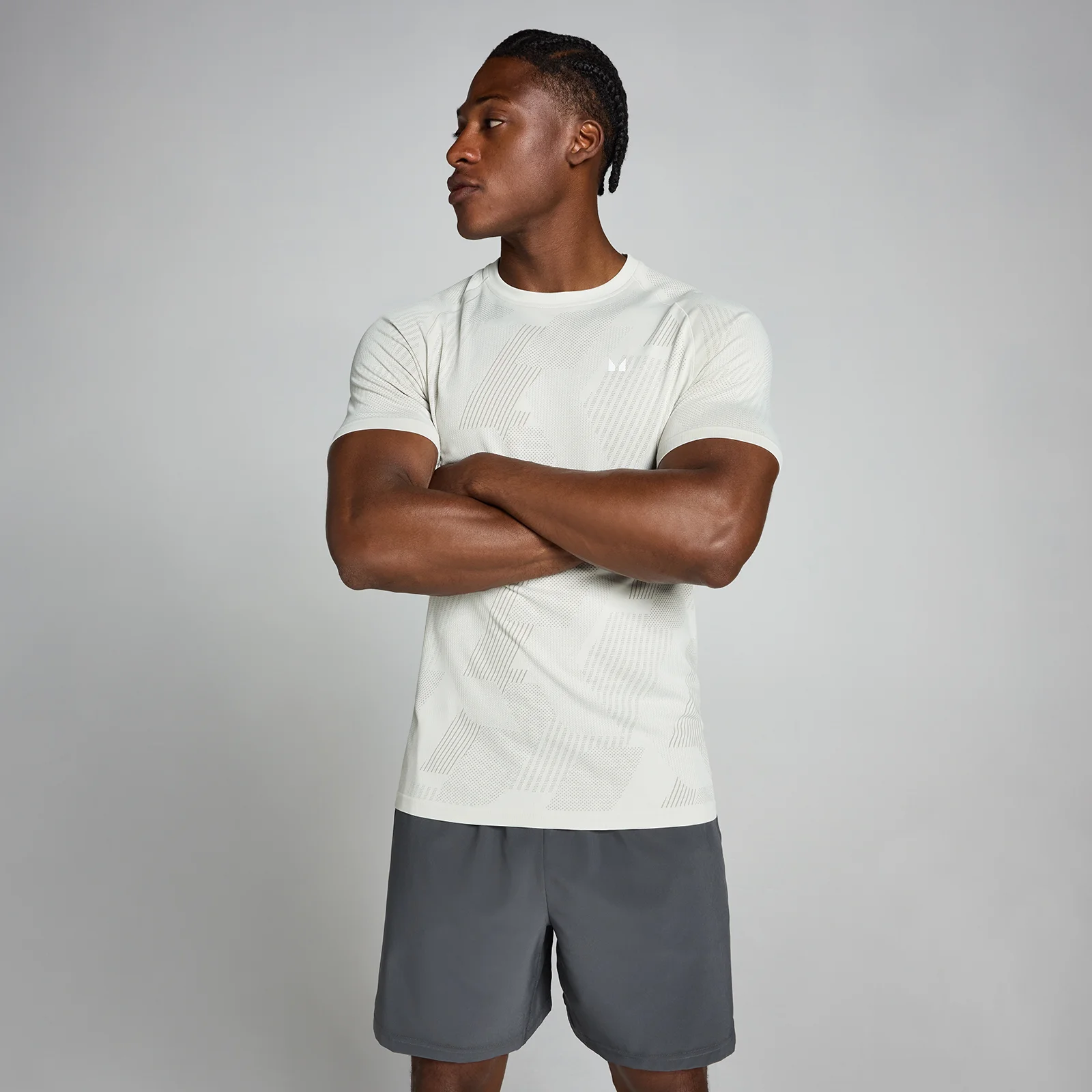 MP Men's Tempo Pillar Graphic Seamless T-Shirt - Mist - XXL Billede 1
