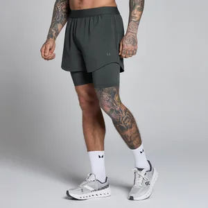 MP Herre Hybrid 5" 2-i-1 Shorts - Vasket Sort - Size M