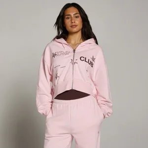 MP Dame Move Club Graphic Let Loopback Hoodie med Lynlås - Blush - Size L
