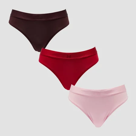 MP Dame Mid Rise Bikini Brief (3-pak) - Blush/Roserød/Fudge