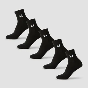 MP Unisex Ankelsokker (5-pak) - Sort - Size UK 9-11