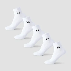 MP Unisex Ankelsokker (5-pak) - Hvid - Size UK 6-8