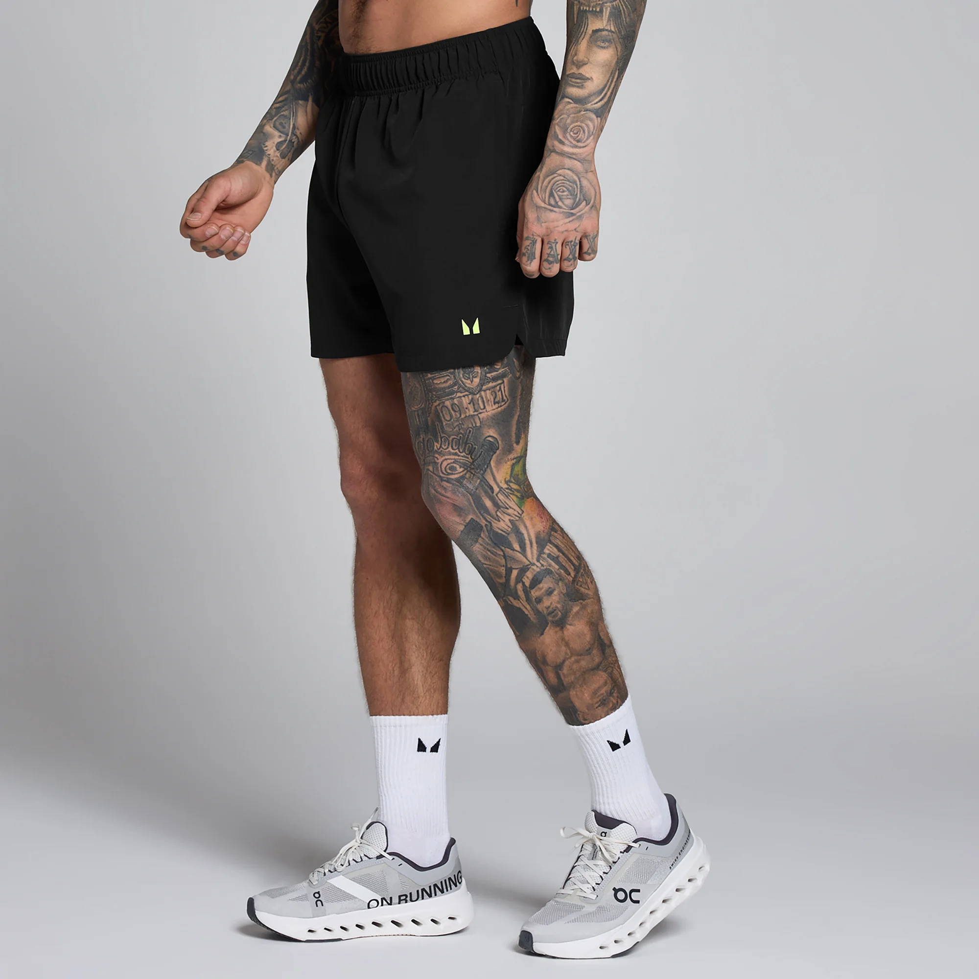 MP Herre Training 5" Vævede Shorts - Sort / Lys Lime - XXXL Billede 1