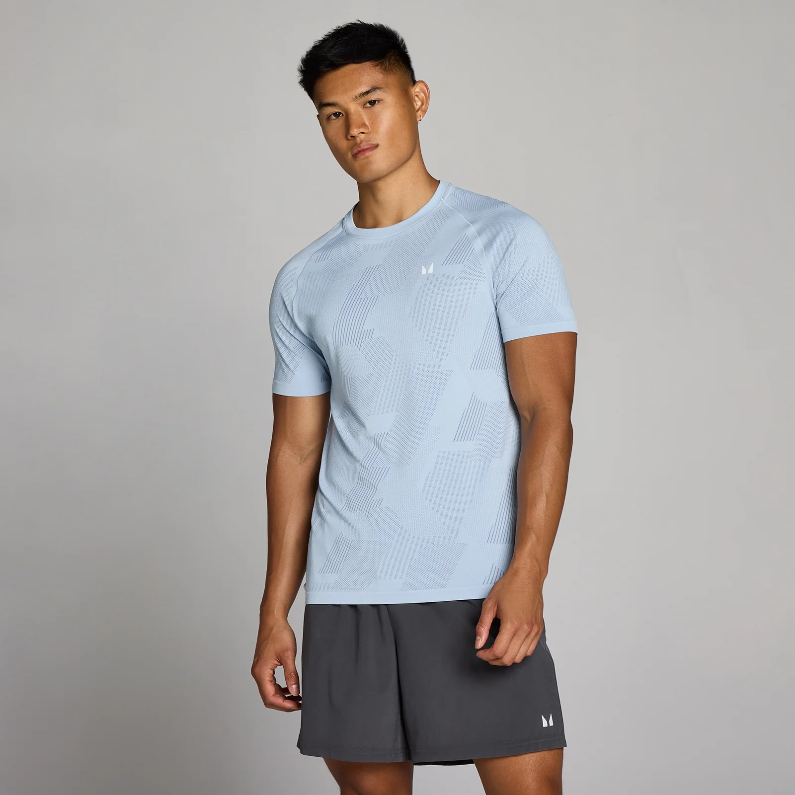 MP Tempo Pillar Graphic sømløs t-shirt til mænd - brise blå - XS Billede 1
