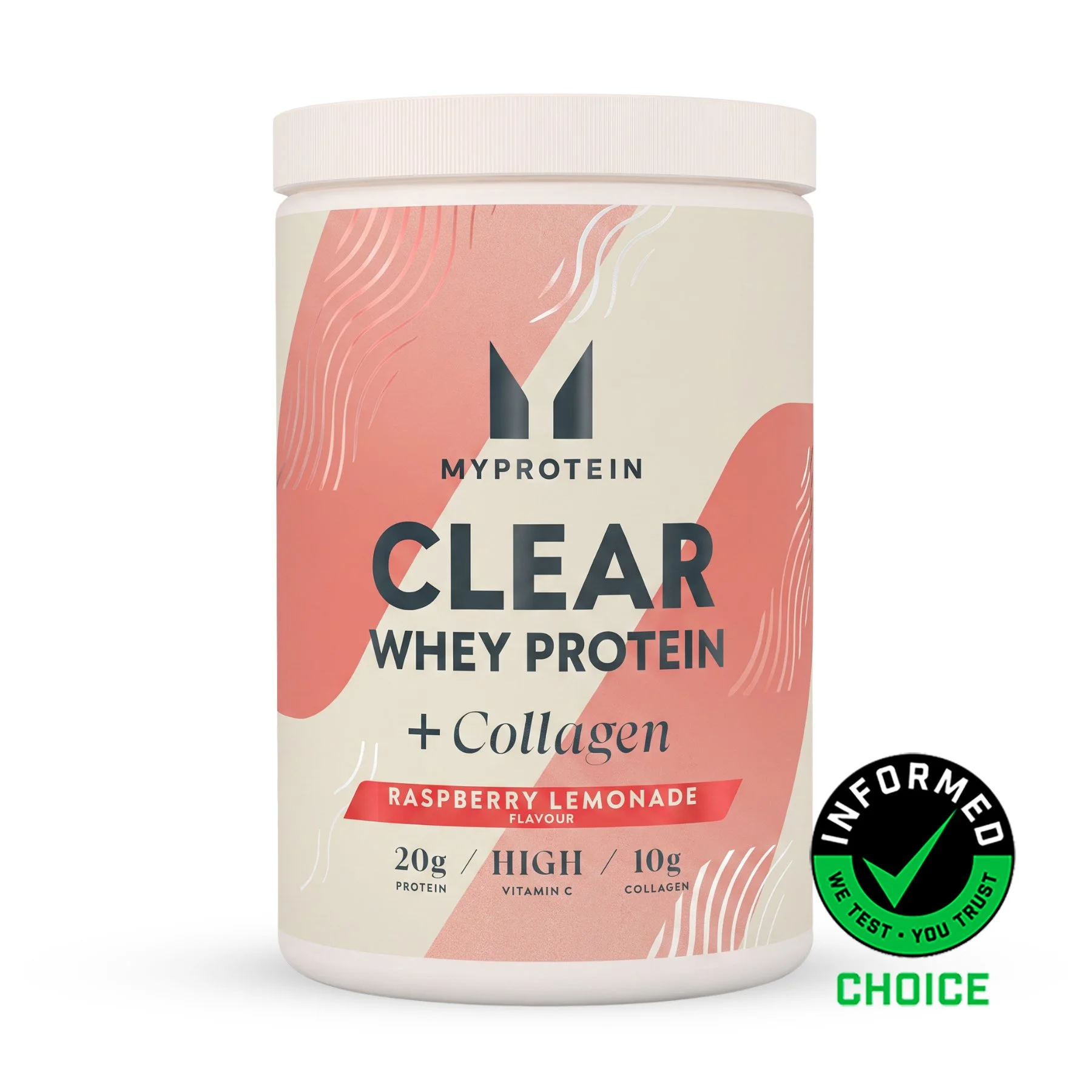 Clear Protein | Whey & Collagen - 500g - 20servings - Hindbær Lemonade Billede 1