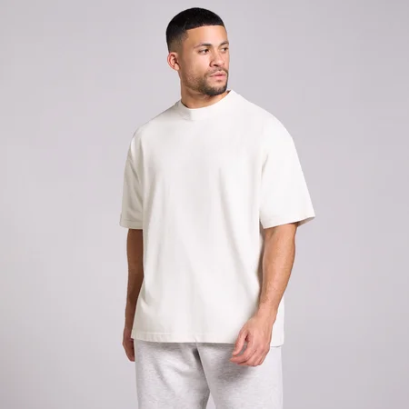 MP Herre Vasket Oversized Bomulds T-Shirt - Vintage Hvid