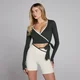 MP Dame Tempo Contrast Wrap Top - Vasket Sort