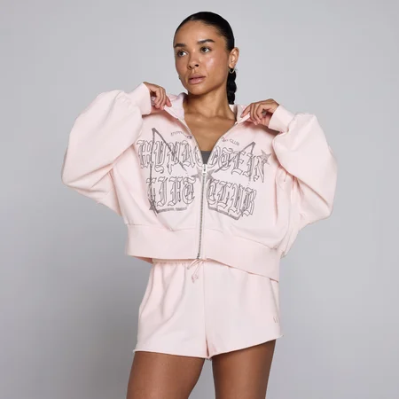 MP Dame Lift Graphic Lifestyle Hoodie med Lynlås - Lyserød