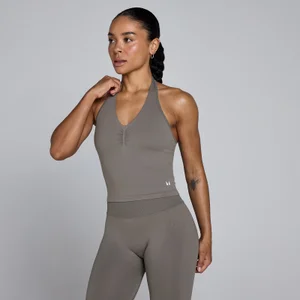 MP Dame Tempo Sømløs Halterneck Top - Mørk Trøffel - Size XS