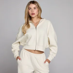 MP Dame Waffle Hættetrøje med Lynlås - Ivory - Size XS