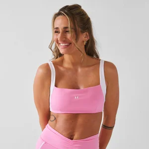 MP Dame X Tatiana Contrast Twist Back Sports-BH - Pretty Pink - Size XS
