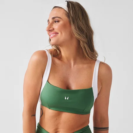 MP Dame X Tatiana Contrast Twist Back Sports-BH - Palm Green