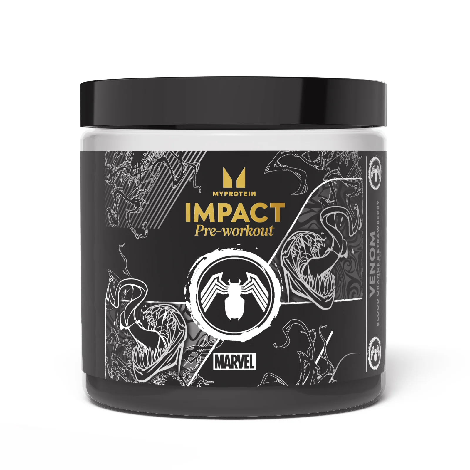 Impact Pre-Workout − Venom − Blodappelsin og jordbær - 440g - 40servings - Marvel Venom - Blood Orange and Strawberry Billede 1