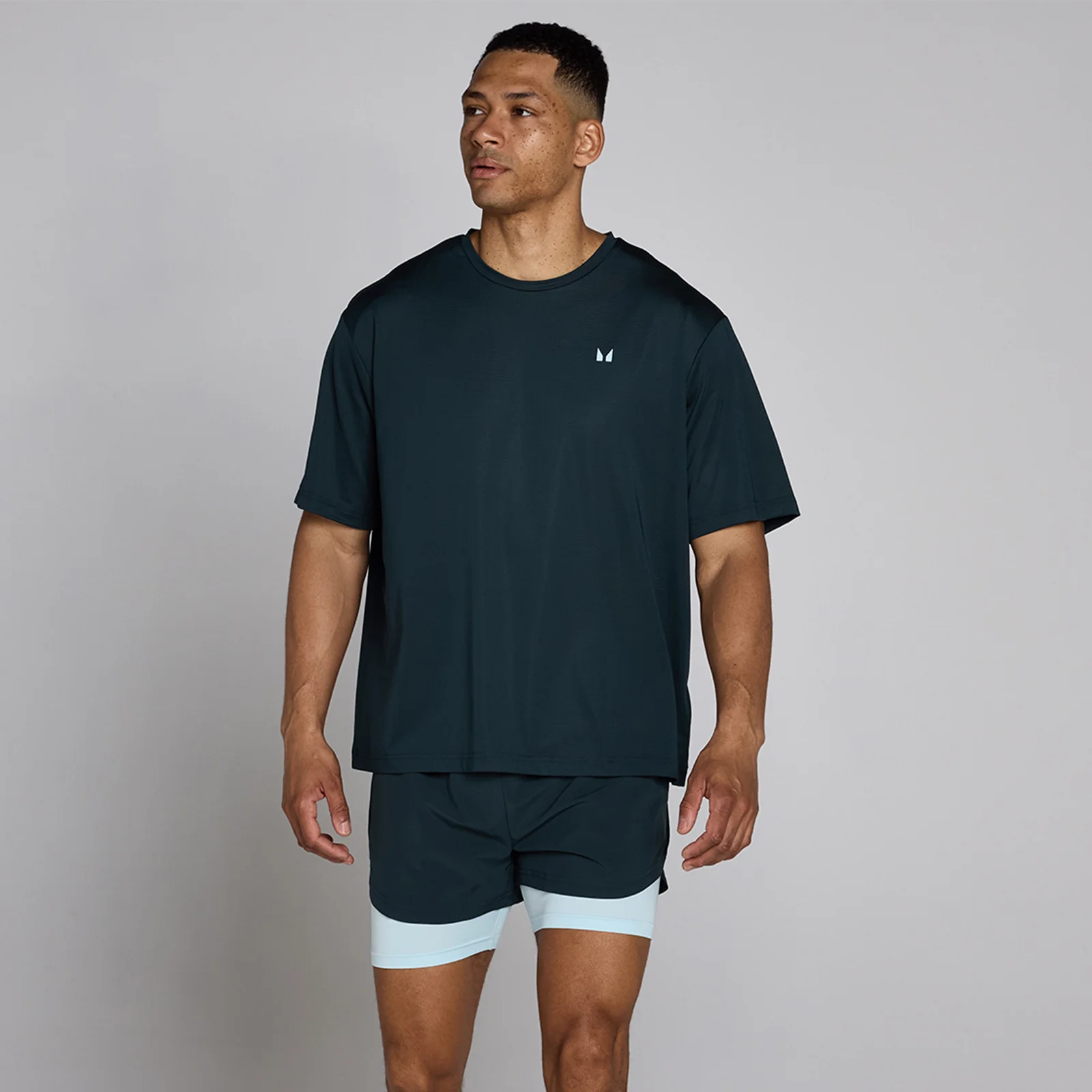 MP Hybrid oversized mesh t-shirt til mænd - Vasket blå - S Billede 1