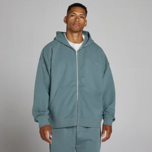 Oversized Hættetrøje med 2-vejs lynlås - Future Blue - Size L