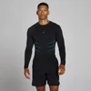 Lift sømløs langærmet top med muscle fit - Vasket Sort/Power Blue