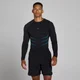 Lift sømløs langærmet top med muscle fit - Vasket Sort/Power Blue