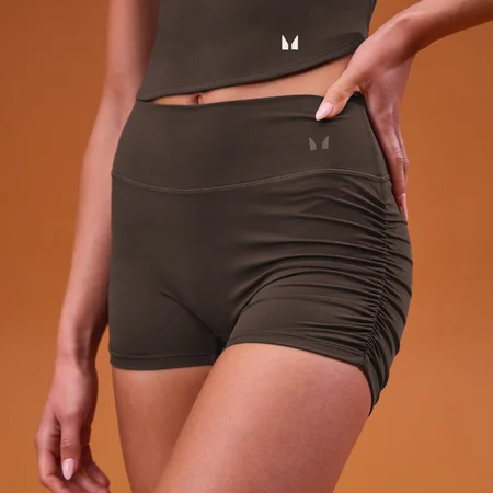 MP Women's Tempo Side Scrunch Booty Short - Kakao